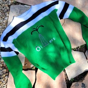 VINTAGE Oilers Sports Sweater M - fits like Small